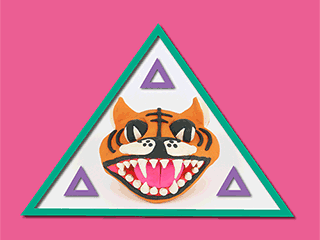 Animated gif of a plasticine tiger